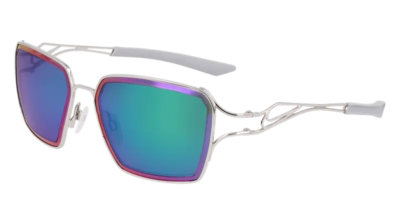 Nike Unisex NIKE VEIL PRISM EV24049 043 Occhiali da sole Metallo Verde Squadrata Normale Specchiato