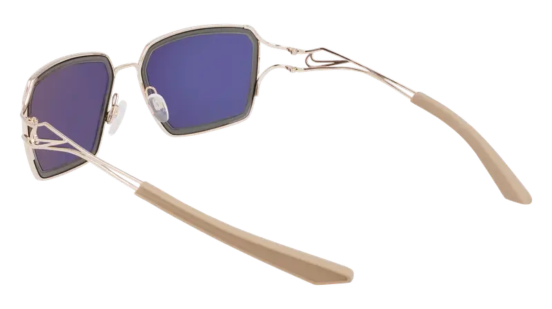 Nike Unisex NIKE VEIL PRISM EV24049 708 Occhiali da sole Metallo Oro Grigio Squadrata Normale Specchiato miniatura 3