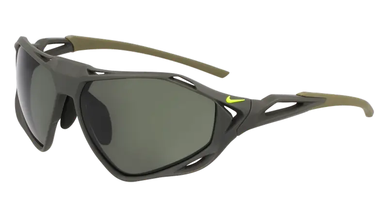 Nike Unisex NIKE ZEUS RISE IF1120X 355 Occhiali da sole Bio-iniettato Verde Verde Squadrata Normale