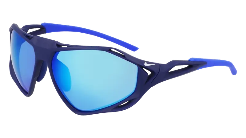 Nike Unisex NIKE ZEUS RISE IF1120X 492 Occhiali da sole Bio-iniettato Blu Blu Squadrata Normale Specchiato