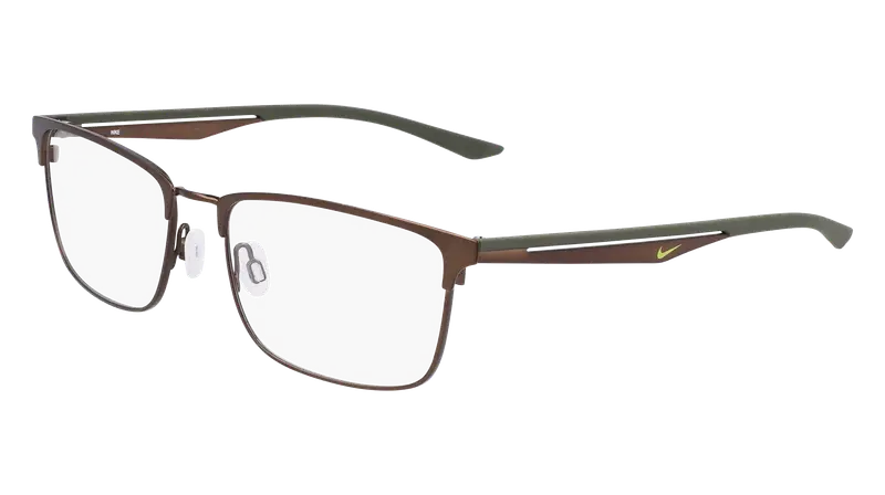 Nike Uomo NIKE 4314 212 Montature da vista Metallo Satinato marrone  Squadrata Normale Fotocromatiche