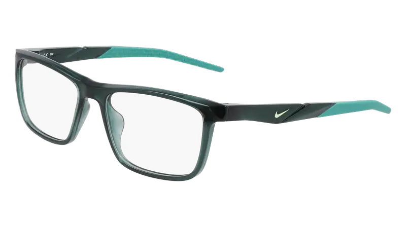 Nike Uomo NIKE 7057 301 Montature da vista Bio-iniettato Verde  Squadrata Normale