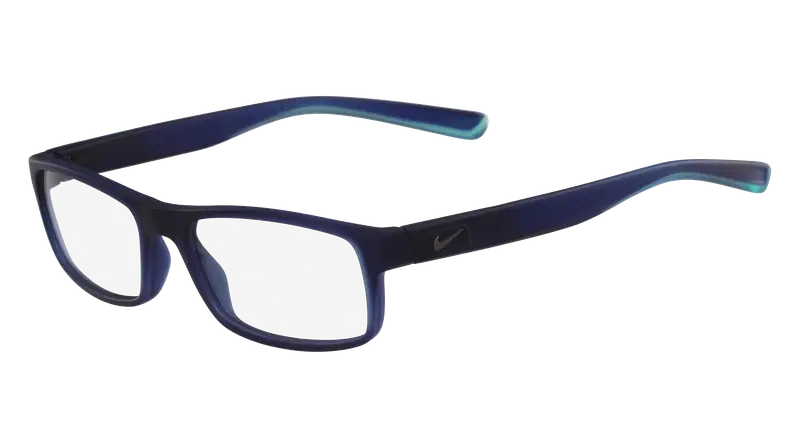 Nike Uomo NIKE 7090 411 Montature da vista Iniettato Blu Squadrata Normale Fotocromatiche