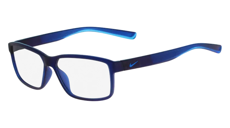 Nike Uomo NIKE 7092 405 Montature da vista Iniettato Blu Squadrata Normale Fotocromatiche