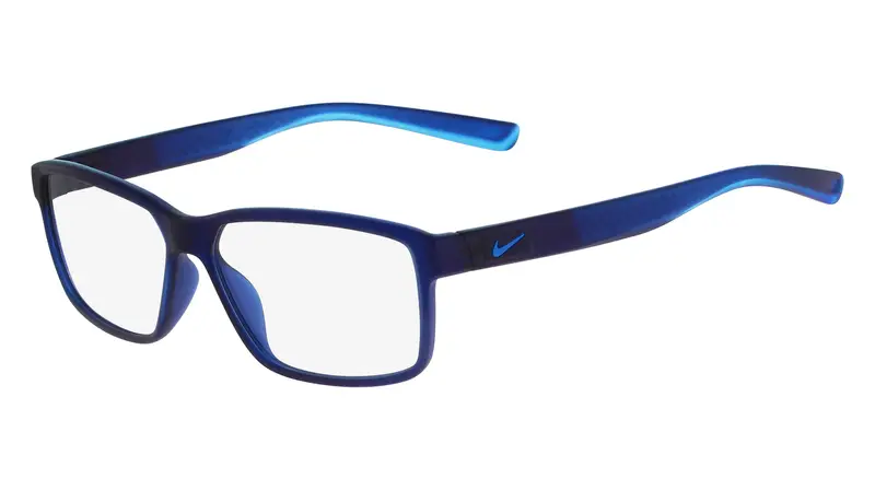 Uomo NIKE 7092 405 Montature da vista Iniettato Blu Squadrata Normale Fotocromatiche