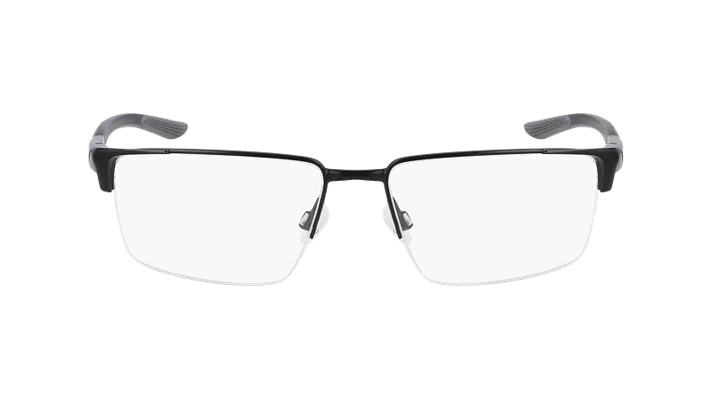 Nike Uomo NIKE 8054 001 Montature da vista Metallo Nero Squadrata Normale Normale miniatura 2