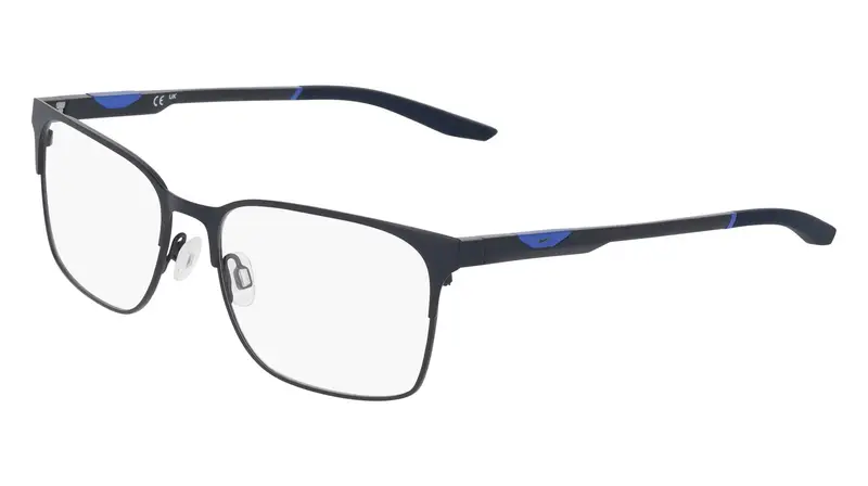 Uomo NIKE 8142 411 Montature da vista Metallo Blu Squadrata Normale