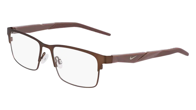 Nike Uomo NIKE 8154 201 Montature da vista Metallo Marrone Squadrata Normale Fotocromatiche