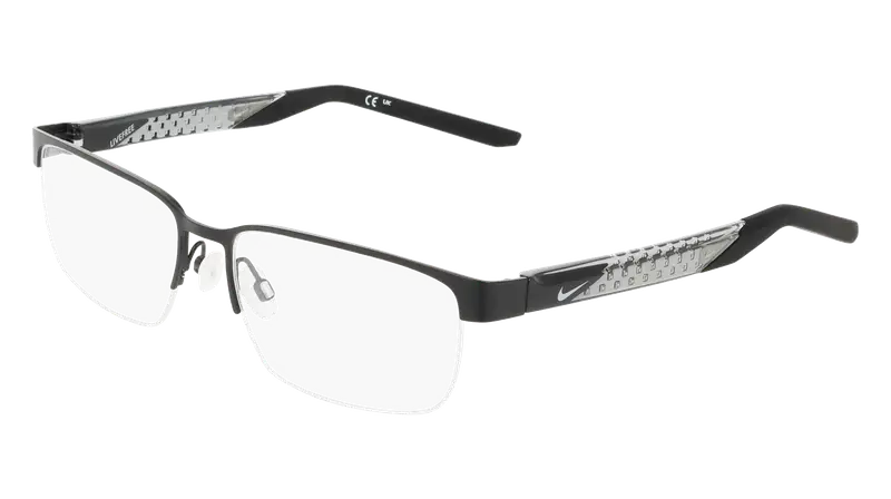 Nike Uomo NIKE 8184 001 Montature da vista Metallo Nero Squadrata Normale