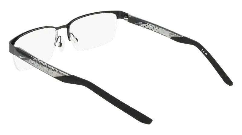 Nike Uomo NIKE 8184 001 Montature da vista Metallo Nero Squadrata Normale miniatura 3