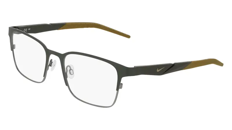 Uomo NIKE 8185 302 Montature da vista Metallo Verde Squadrata Normale