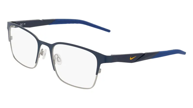 Uomo NIKE 8185 410 Montature da vista Metallo Blu Squadrata Normale