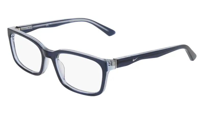 Uomo Nike NIKE 7181 408 Montature da vista Acetato Blu Squadrata Normale