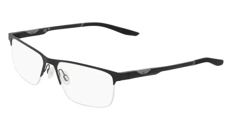 Uomo Nike NIKE 8144 001 Montature da vista Metallo Nero Squadrata Normale