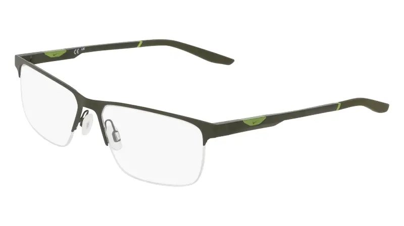 Uomo Nike NIKE 8144 315 Montature da vista Metallo Verde Squadrata Normale