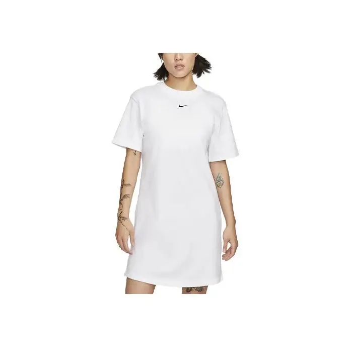 Vestito Corto da Donna Nike Sportswear Essential tinta unita girocollo manica corta ampio Bianco DV7883-100 M
