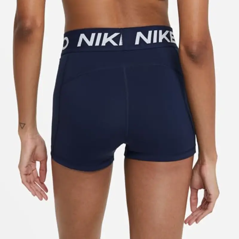 Nike Women's Pantaloni Aderenti con Lunghezza Superiore W NP 365 Short 3In, Obsidian/White, CZ9857-451, M miniatura 3