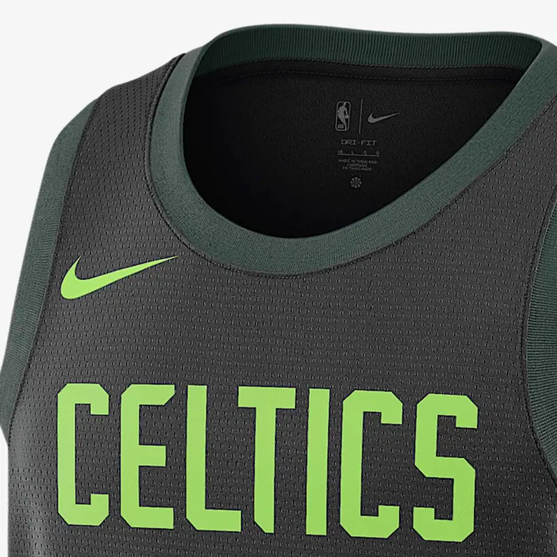 X NBA Celtics Tatum Dri-Fit City Edition Stagione 2024/25 Comoda Asciugatura Rapida Traspirante Canotta da Basket Casual Uomo maglia Nero FQ4335-011 XXL miniatura 4