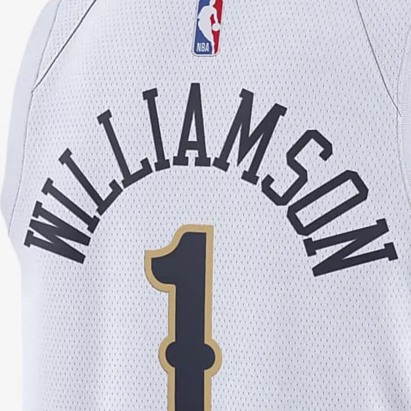 Zion Williamson No 1 Maglia da Fan Edizione Limitata NBA New Orleans Pelicans Maglie da Uomo Bianco 864433-103 S miniatura 3