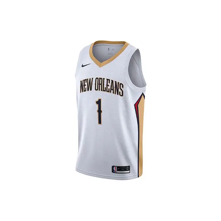 Zion Williamson No 1 Maglia da Fan Edizione Limitata NBA New Orleans Pelicans Maglie da Uomo Bianco 864433-103 S