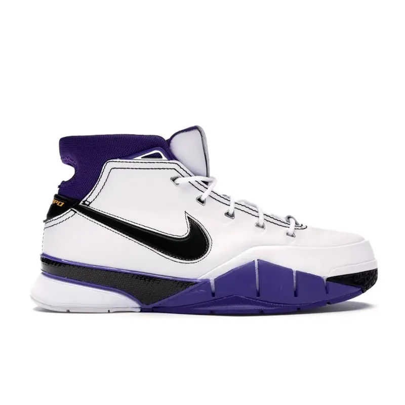 Zoom Kobe 1 Protro 81 Punti 2019 Scarpe da Uomo Bianco Nero Viola Campo AQ2728-105 43
