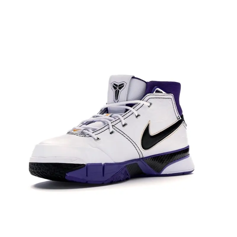 Zoom Kobe 1 Protro 81 Punti 2019 Scarpe da Uomo Bianco Nero Viola Campo AQ2728-105 44 miniatura 4