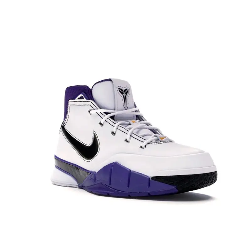 Zoom Kobe 1 Protro 81 Punti 2019 Scarpe da Uomo Bianco Nero Viola Campo AQ2728-105 46 miniatura 2