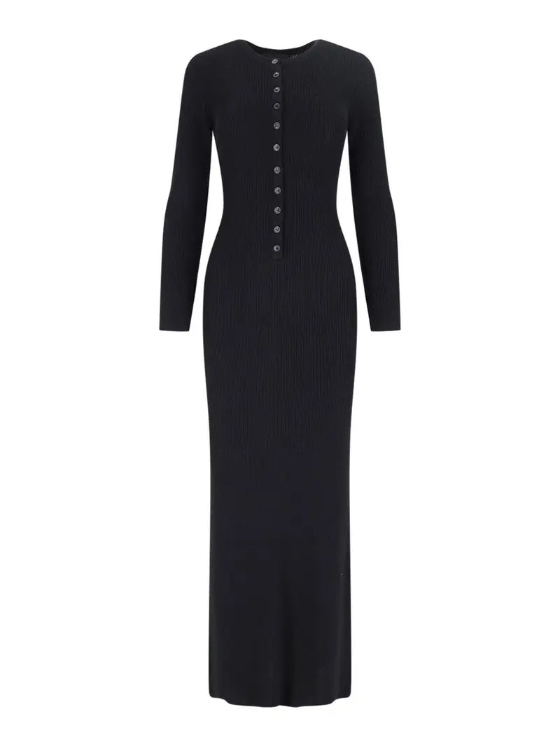 Vestito Maxi In Maglia Nero