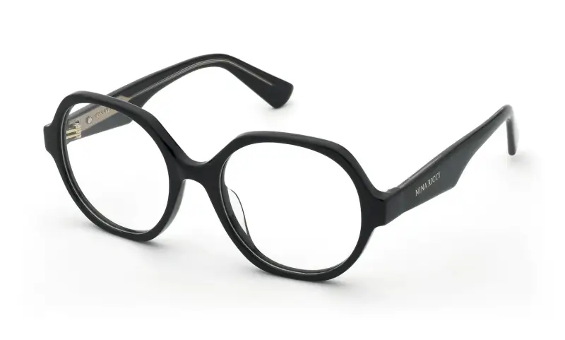 Nina Ricci Montature da vista Donna in acetato nero rotonde