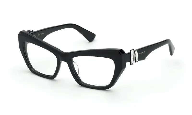 Nina Ricci Donna VNR413S 700S Montature da vista Acetato Nero Cat Eye