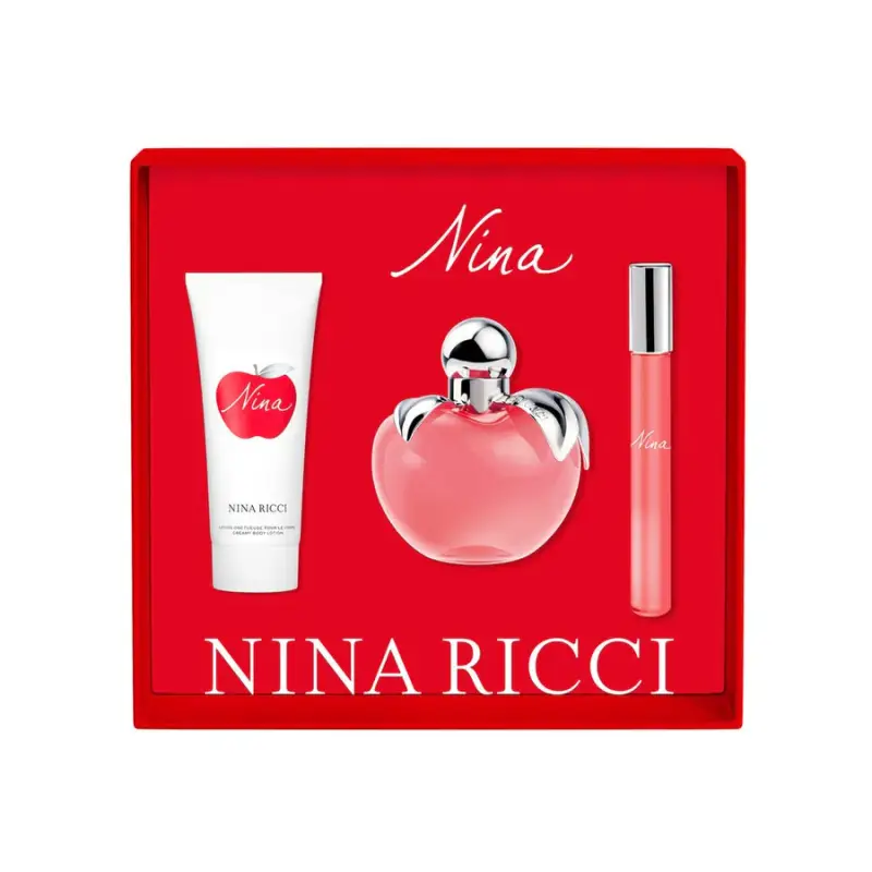 Set Nina Ricci Nina Eau De Toilette per donna 80 ml + Nina Eau De Toilette per donna 10 ml + Nina lozione corpo Body 75 ml