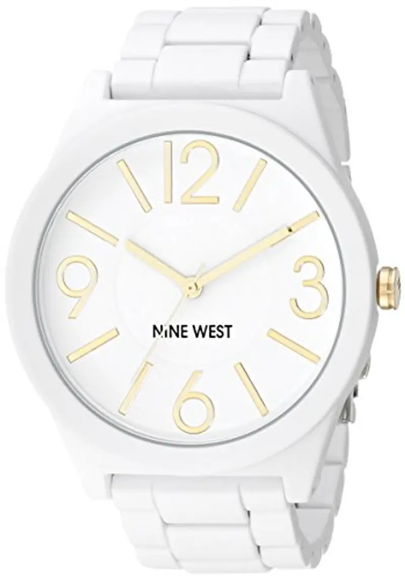 Nine West Orologio con bracciale gommato opaco da donna, NW/1678WTWT