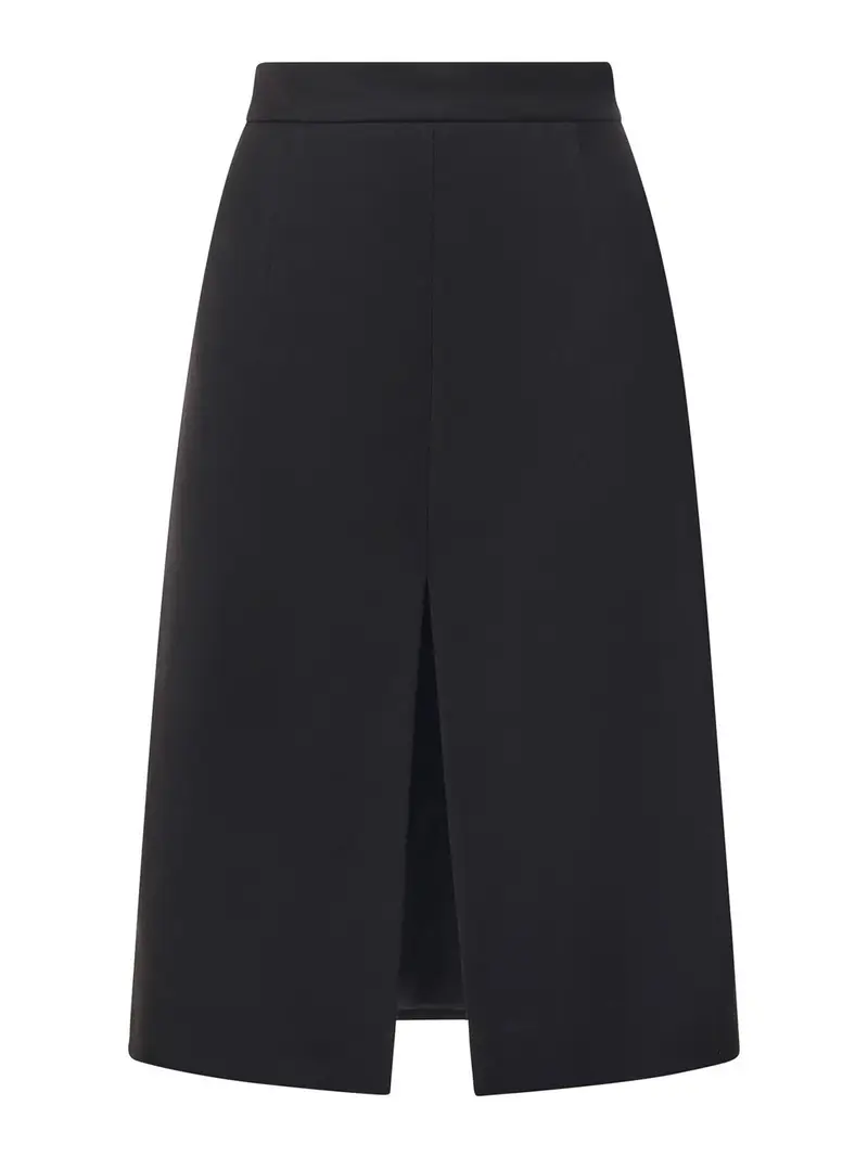 Gonna a tubino in flanella Nero