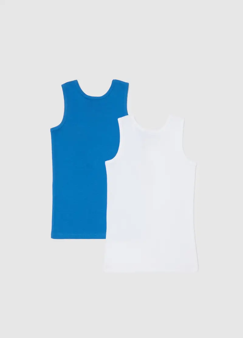 Bipack Canottiere Da Bambino In Puro Cotone Multicolor, Multicolor miniatura 2