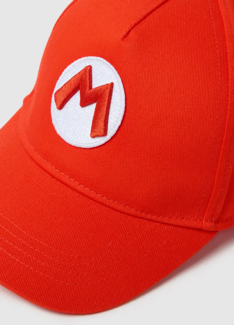 Cappello In Puro Cotone Rosso Da Bambino Con Logo Super Mario, Rosso miniatura 3