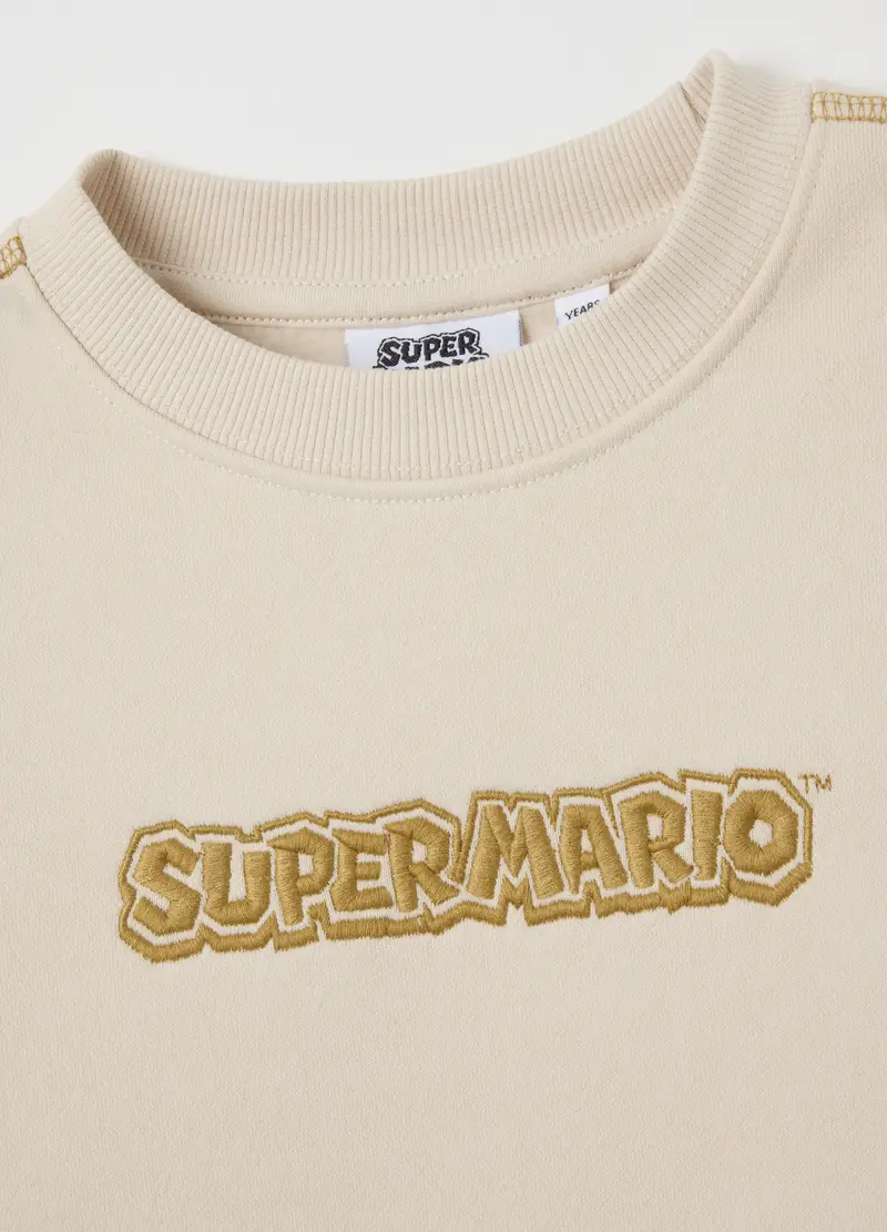 Felpa Beige Con Super Mario Per Bambino, Beige miniatura 3