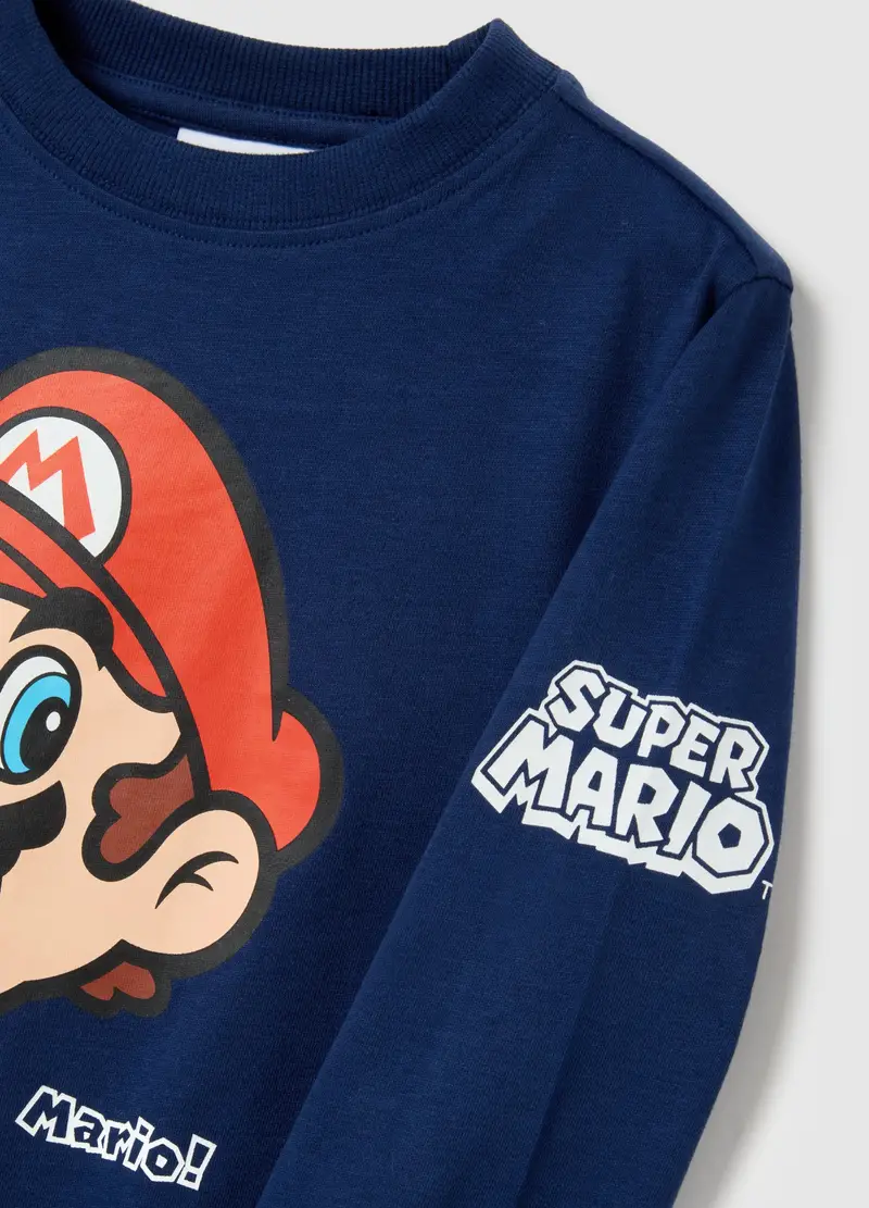 Maglietta Blu Da Bambino In Puro Cotone Regular Fit Con Stampa, Blu miniatura 3