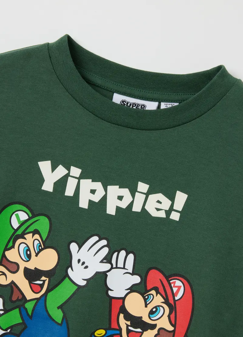 Maglietta Da Bambino In Puro Cotone Verde Regular Fit, Multicolor miniatura 3