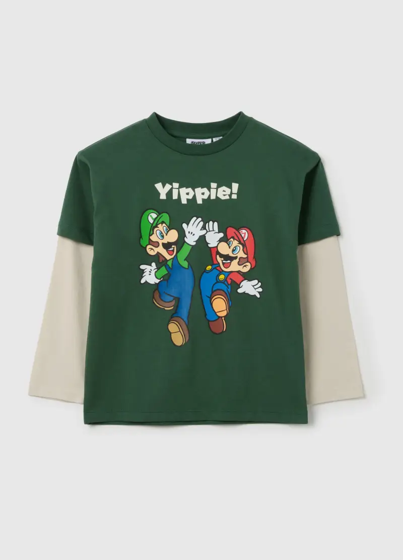 Maglietta Da Bambino In Puro Cotone Verde Regular Fit, Multicolor