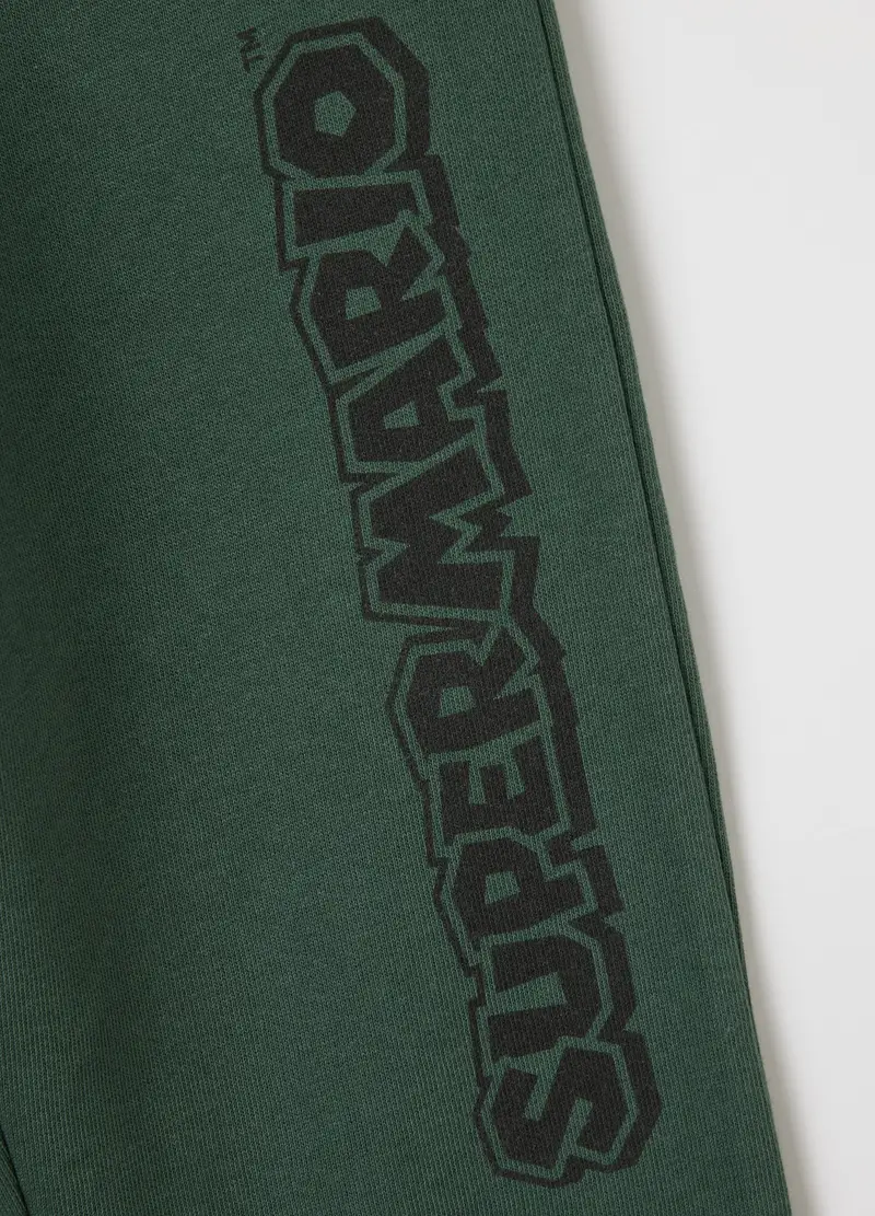 Pantaloni Jogger Da Bambino In Puro Cotone Verde, Verde miniatura 3