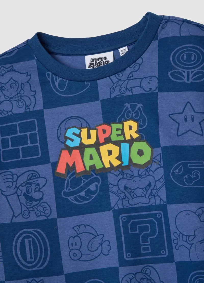 Pigiama Blu Da Bambino In Puro Cotone Regular Fit Con Stampa, Blu miniatura 3