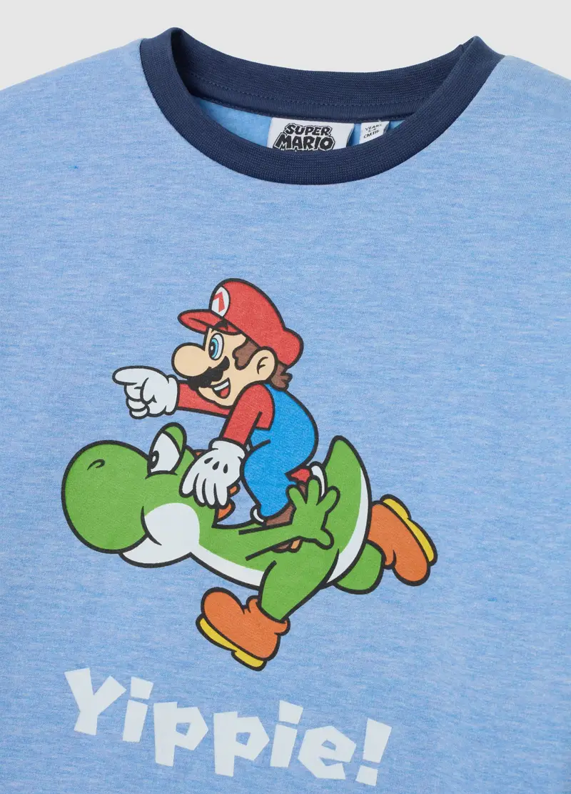 Pigiama Da Bambino In Misto Cotone Blu Regular Fit Di Super Mario, Blu miniatura 3