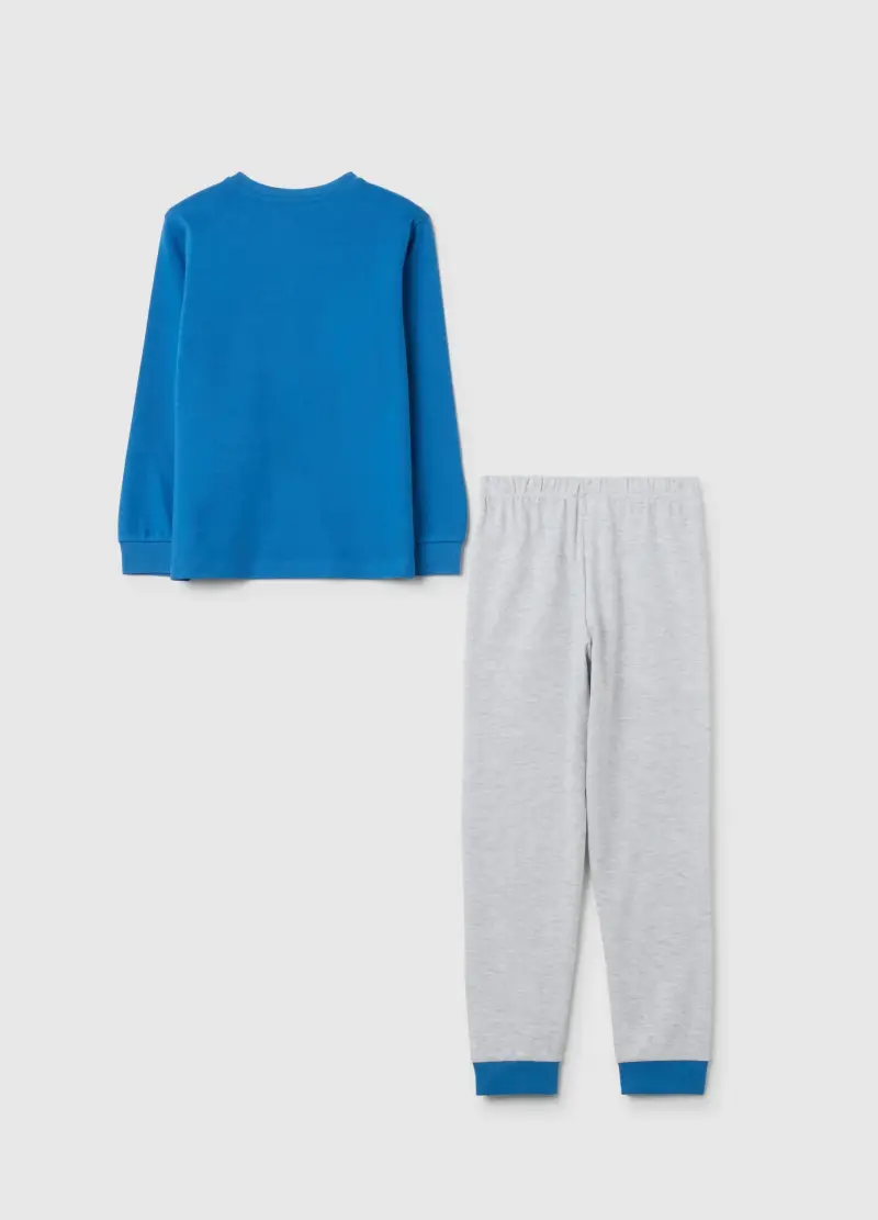 Pigiama Da Bambino In Puro Cotone Multicolor Con Stampa, Multicolor miniatura 2