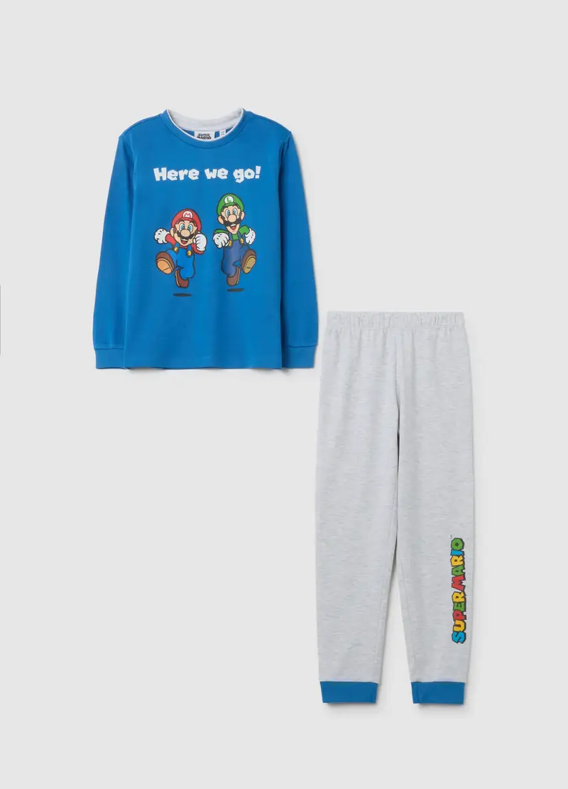 Pigiama Da Bambino In Puro Cotone Multicolor Con Stampa, Multicolor