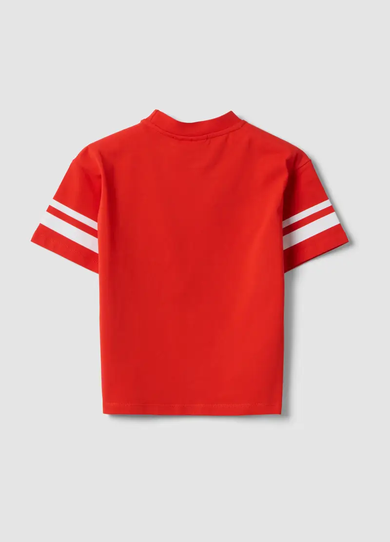 T-shirt In Cotone Elasticizzato Rossa Da Bambino Con Super Mario, Rosso miniatura 2