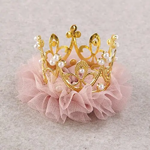 Nishine Fermagli per capelli a forma di corona per bambini, con corona da principessa, in tulle, per regali per bambini miniatura 2