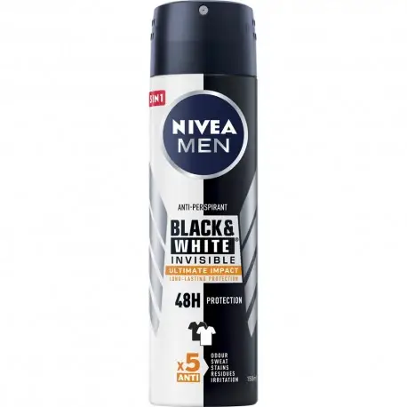 Black & White Invisible Ultimate Impact Deodorante Spray 150 Ml
