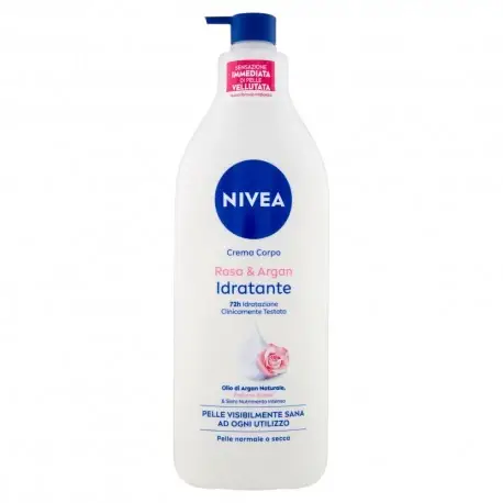 Nivea Crema Corpo Rosa & Argan Idratante Pelle Normale O Secca 500 Ml