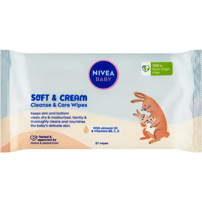 Salviette detergenti e curative Baby Soft & Cream