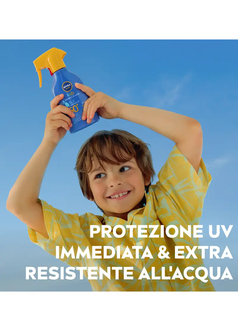 Nivea Sun Spray Solare Kids Protect & Care Fp50+ 270 Ml, Crema Solare Per Bambini Waterproof, Donna, Bianco miniatura 2